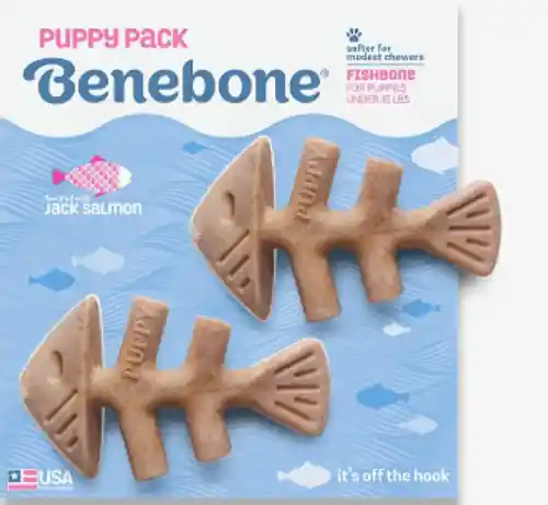 Benebone Fishbone Pup Salmon Tiny 2pk