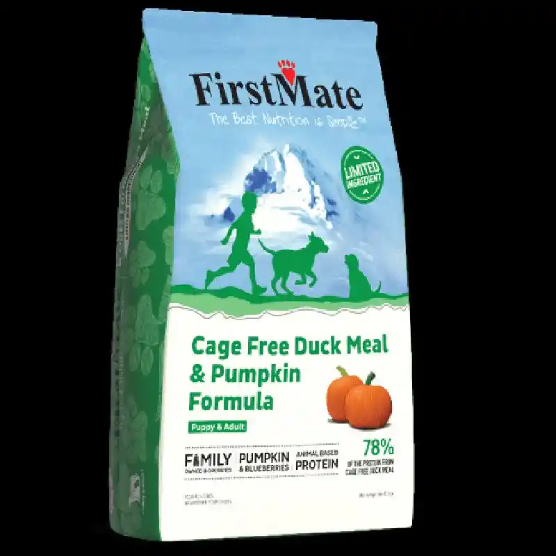 FirstMate Cage Free Duck Meal and Pumpkin Dry Dog Food 25 Lbs