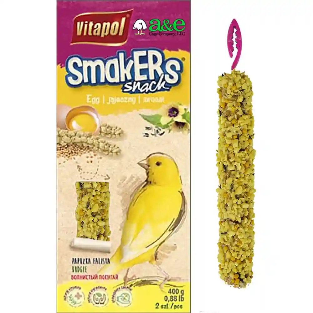 A&e Smackers Snack Egg Treat Stick Canary Twin Pack