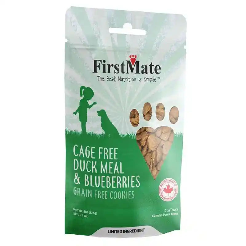 Firstmate Dog Cage Free Duck/blueberries Treats 8-oz