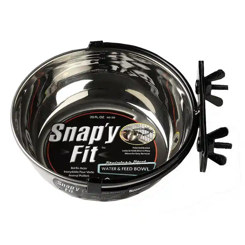 Snap'y Fit Stainless Steel Wtr/feed Bowl 20 Oz
